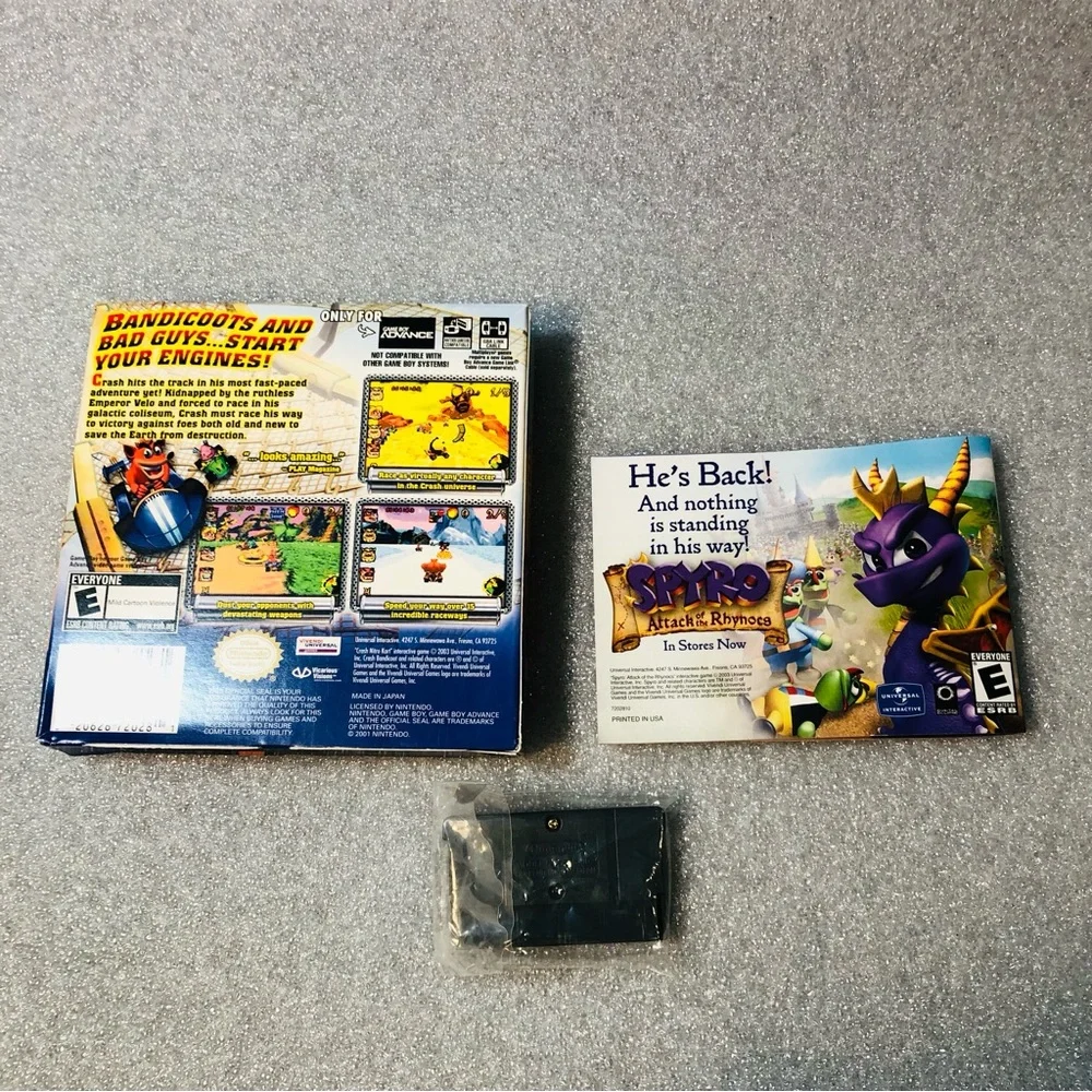 Crash Nitro Kart (Nintendo Game Boy Advance, 2003) Box EUC , Manual And Game